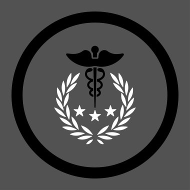 Caduceus Logo daire içinde vektör simge