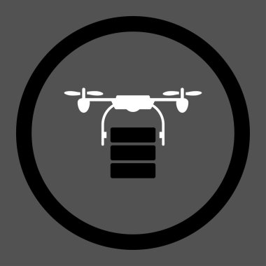 Kargo uçağı yuvarlak vektör simgesi