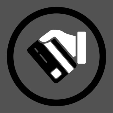 Kartı ödeme yuvarlak vektör simgesi