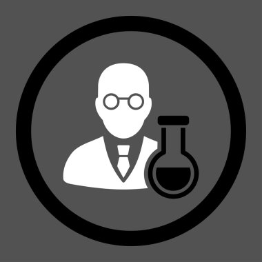 Kimyager daire içinde vektör simgesi