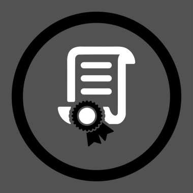 Sertifikalı kaydırma dosya yuvarlak vektör simgesi