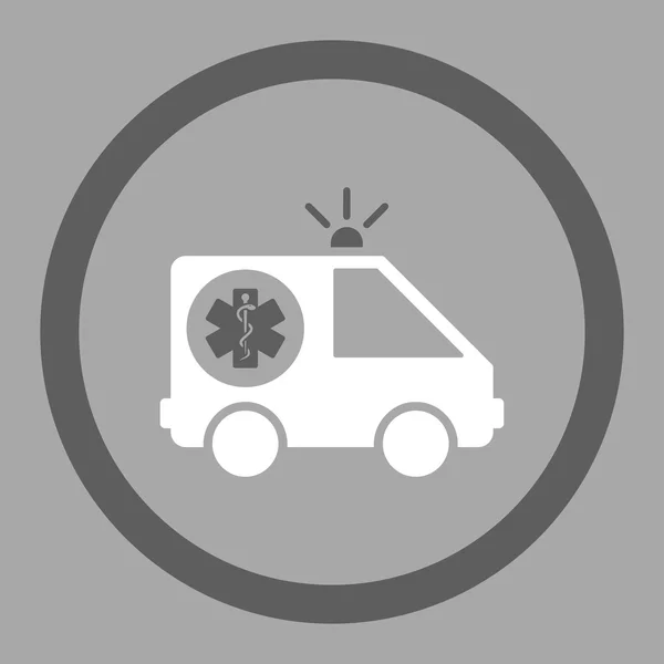 Ícone de vetor circulado de carro de ambulância —  Vetores de Stock