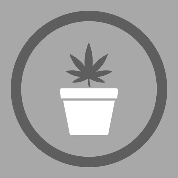 Grass Pot Circled Vector Icon — Stock vektor