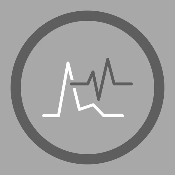 EKG lekerekített Vector Icon — Stock Vector