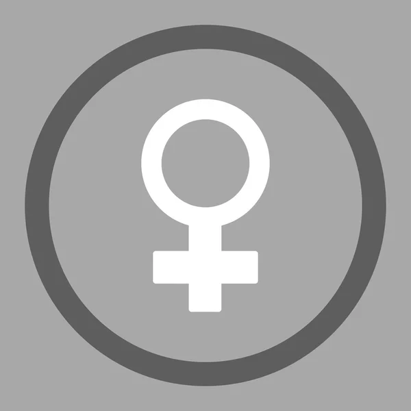Symbole féminin Icône vectorielle circulaire — Image vectorielle