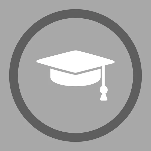 Graduação Cap Rounded Vector Icon — Vetor de Stock