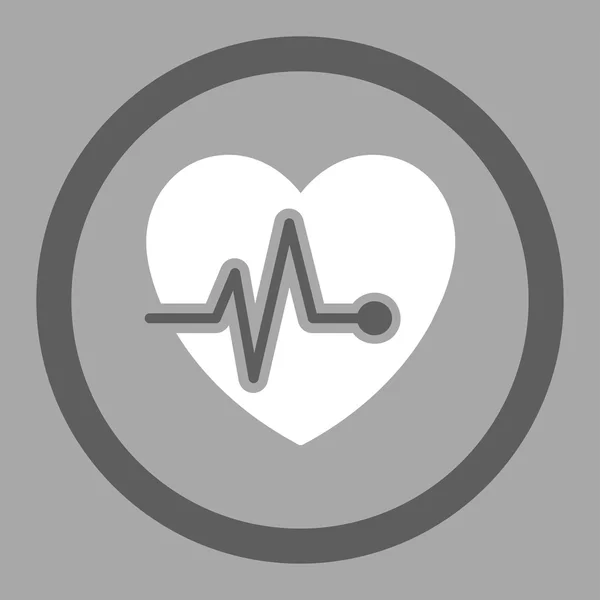 Heart ECG Rounded Vector Icon — Stockvector