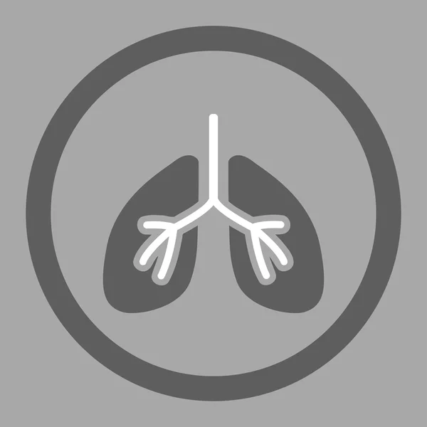 Lungs Circled Vector Icon — Stock Vector