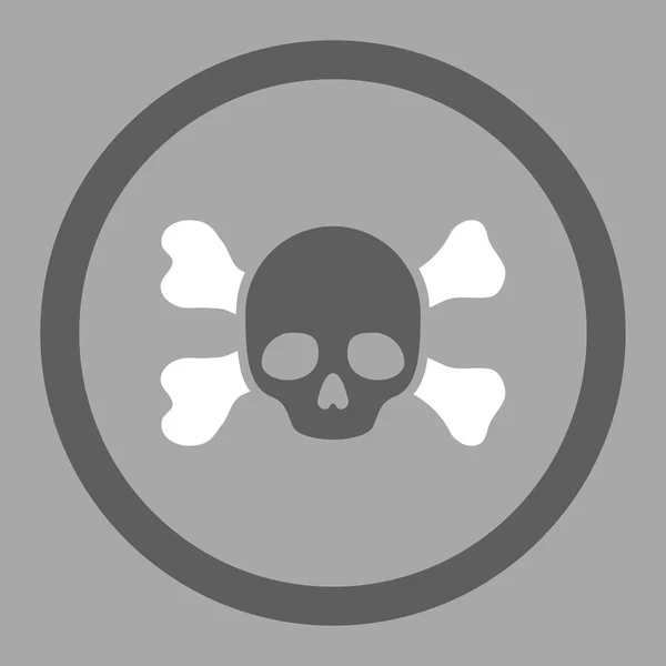 Death And Bones Rounded Vector Icon — Stockový vektor