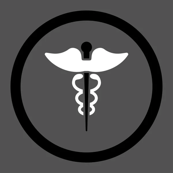 Caduceo redondeado Vector icono — Vector de stock