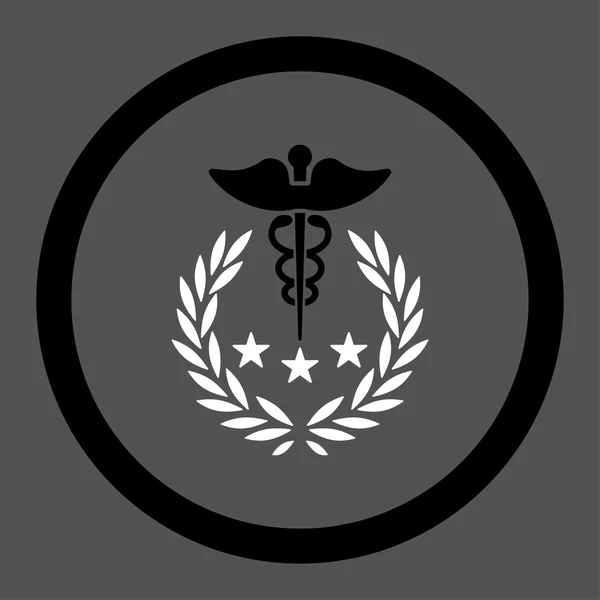 Icône vectorielle entourée du logo Caduceus — Image vectorielle