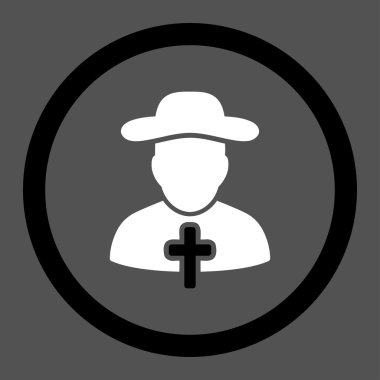 Rahip yuvarlak vektör simgesi