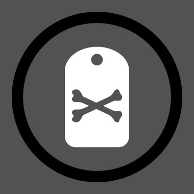 Ölüm etiketi daire içinde vektör simgesi