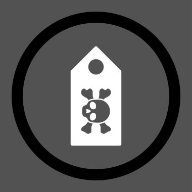 Ölüm etiket yuvarlak vektör simgesi