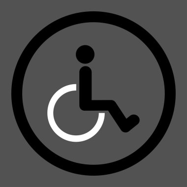 Engelli kişi yuvarlak vektör simgesi