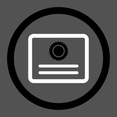 Sertifika yuvarlak vektör simgesi