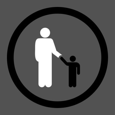 Father With Son Circled Vector Icon