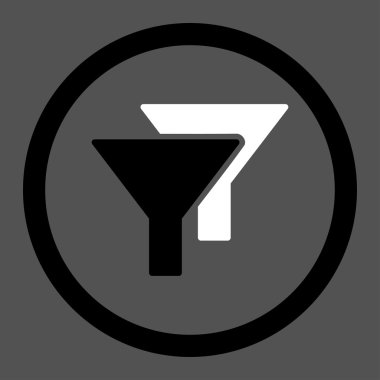 Filtreler daire içinde vektör simgesi