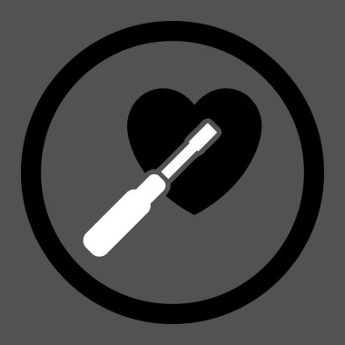 Kalp daire içinde vektör simge ayarlama