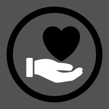 Kalp sadaka daire içinde vektör simgesi