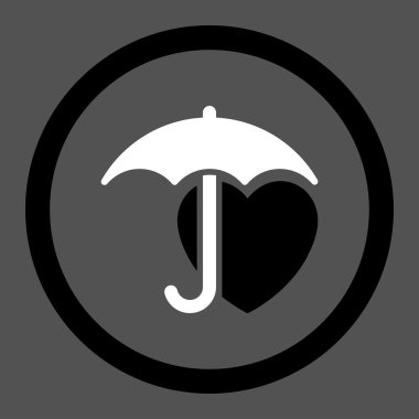 Kalp koruma daire içinde vektör simgesi