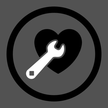 Kalp onarım yuvarlak vektör simgesi