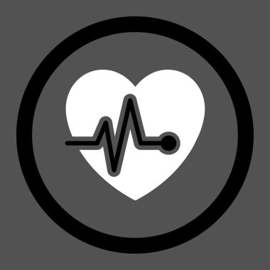 Heart ECG Rounded Vector Icon