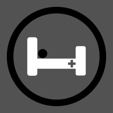 Hastane yatak yuvarlak vektör simgesi