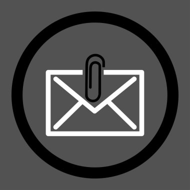 Posta eki daire içinde vektör simgesi