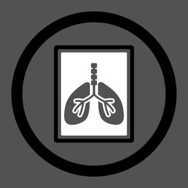 Akciğer röntgeni fotoğraf vektör simgesi daire