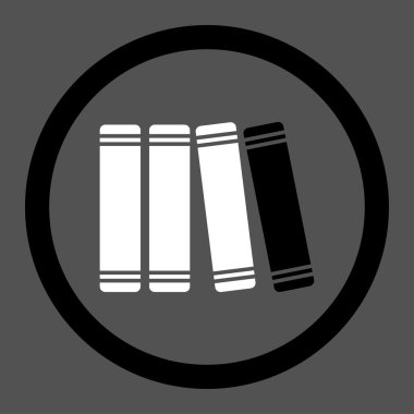 Kütüphane kitap yuvarlak vektör simgesi