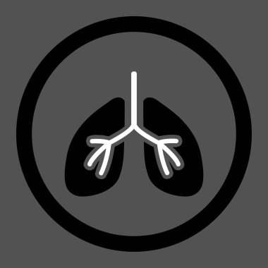 Akciğerler yuvarlak vektör simgesi