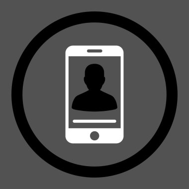 Mobil iletişim yuvarlak vektör simgesi