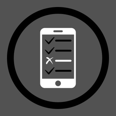 Mobil Test yuvarlak vektör simgesi