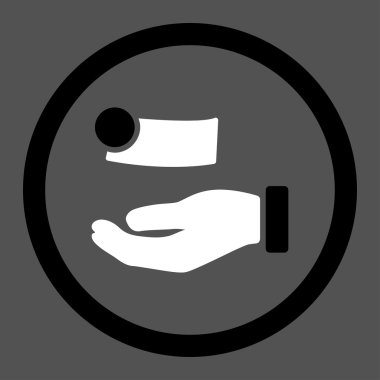 Para ödeme yuvarlak vektör simgesi