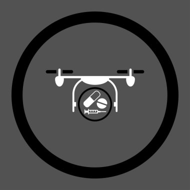 Medication Air Drone Circled Vector Icon