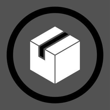 Paket daire içinde vektör simgesi