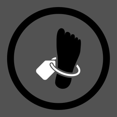 Mortuary Tag Circled Vector Icon