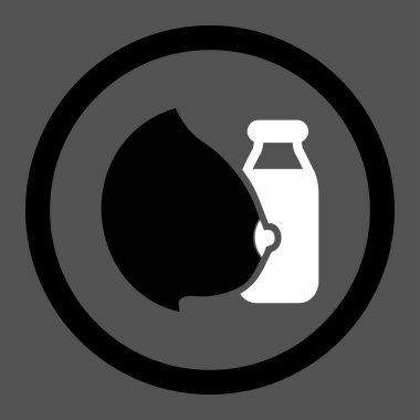 Anne sütü yuvarlak vektör simgesi