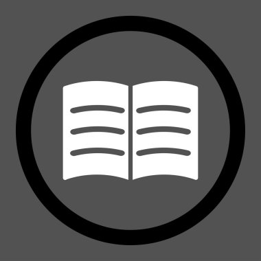 Açık kitap daire içinde vektör simgesi