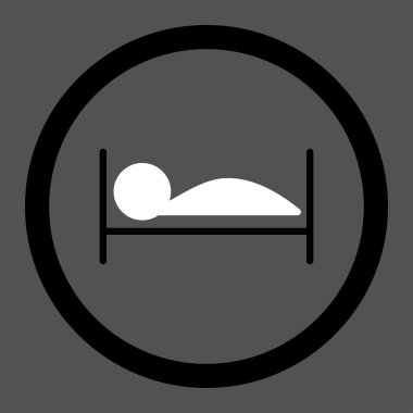 Hasta yatağı yuvarlak vektör simgesi