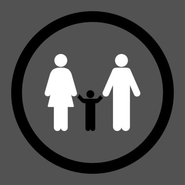 Anne ve çocuk yuvarlak vektör simgesi