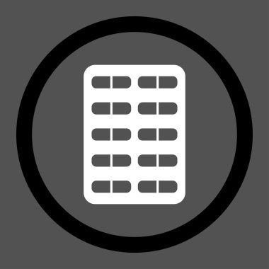 Hap Blister yuvarlak vektör simgesi