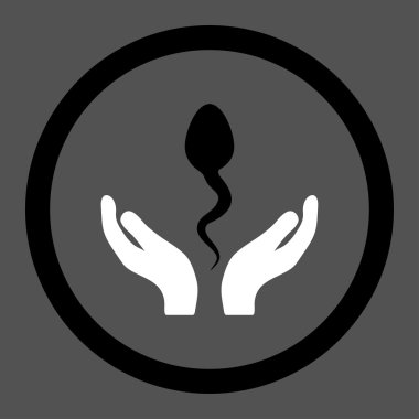 Sperm bakım yuvarlak vektör simgesi