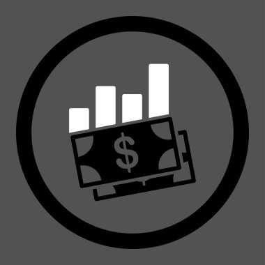 Satış çubuk grafiği vektör simgesi daire
