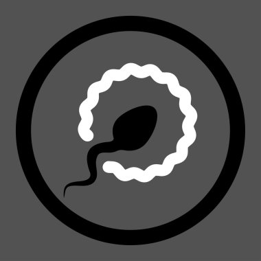 Sperm penetrasyon daire içinde vektör simgesi