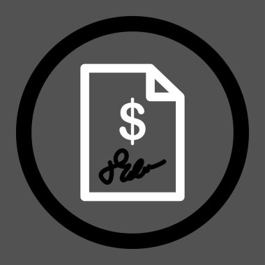 İmzalanmış fatura vektör simgesi daire