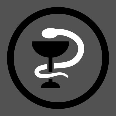 Yılan Kupası yuvarlak vektör simgesi