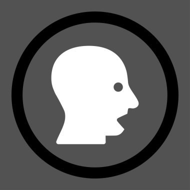 Vektör simge bağırarak kafa daire