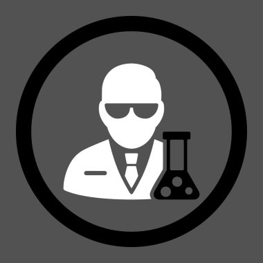 Bilim adamı yuvarlak vektör simgesi